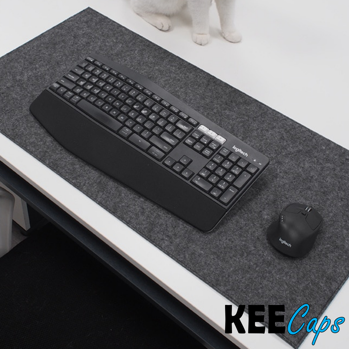 Grey Large XXL Wool Felt Premium Mousepad/Deskmat (47.25x15.75)