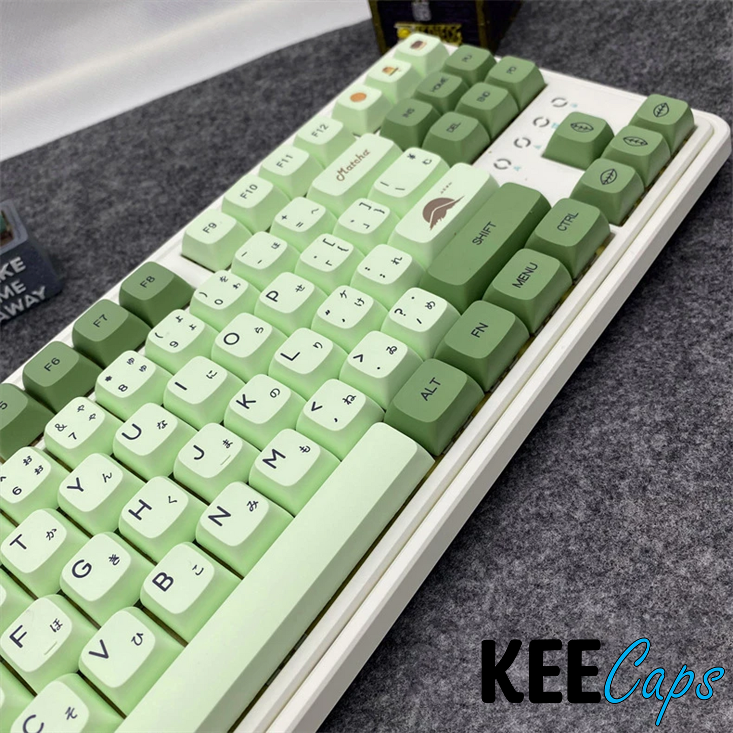 English/Japanese 124 Key Matcha Green Keycap set